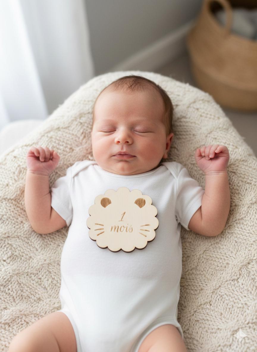 Cartes étapes bébé Animaux Savane en bois – 12 mois – Image 2